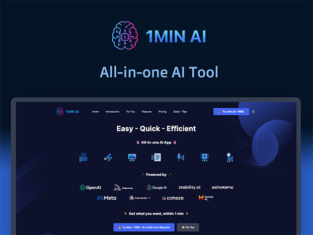 1minAI: Lifetime Subscription