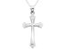 14K White Gold Cross Pendant Necklace with Chain