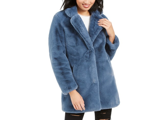 Apparis Eloise Faux-Fur Coat Blue Size Extra Large