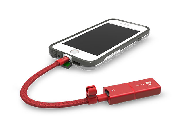 iKlips Wizard Storage Expanding iOS Card Reader (Red)