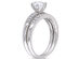 Created White Sapphire 1.0 Carat (ctw) with Diamond 1/3 Carat (ctw) Bridal Wedding Set Engagement Ring 10K White Gold - 5