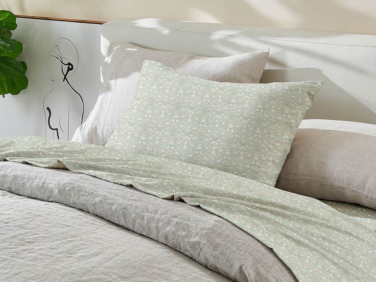3-Piece Floral Print Microfiber Sheet Set (Floral Green/Twin)