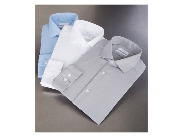 Calvin Klein Men's Slim-Fit Long-Sleeve Button Dress Shirt Size 15.5x34-33