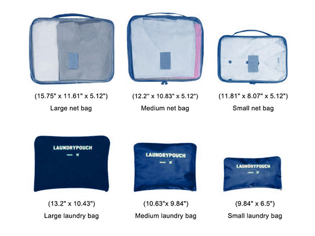Travel Packing Bags & Storage Cubes: Set of 6