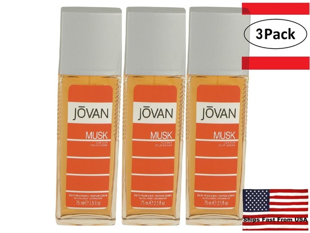 3 Pack JOVAN MUSK by Jovan Body Spray 2.5 oz for Men