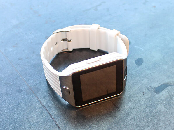 white smart watch with camera