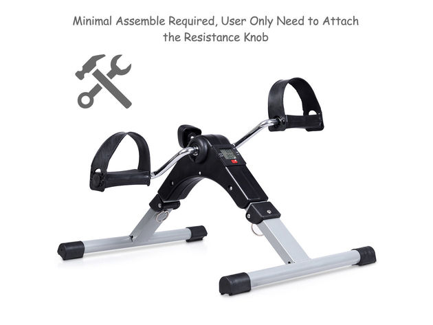 Costway Folding Fitness Pedal Stationary Under Desk Indoor Exercise Bike for Arms Legs Black