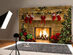 Christmas Fireplace Photography Backdrop