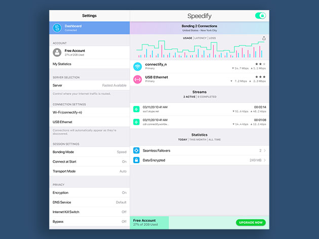 Speedify 10 Bonding VPN: 2-Yr Subscription