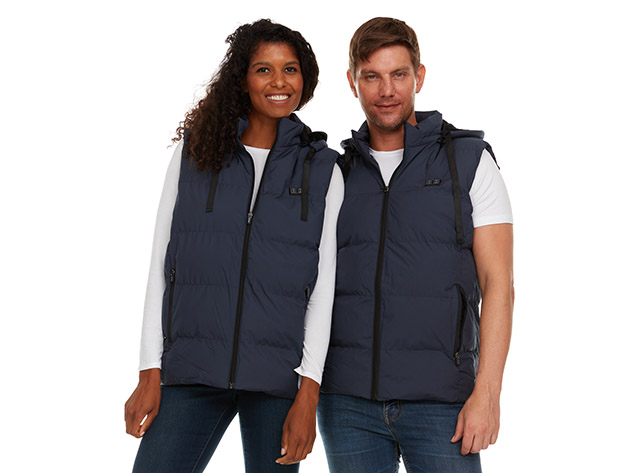 Helios Paffuto Heated Unisex Vest with Power Bank (Blue/XXL)