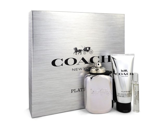 Coach Platinum by Coach Gift Set -- 3.3 oz Eau De Parfum Spray + 3.3 oz Shower Gel + .25 oz Mini EDP Spray