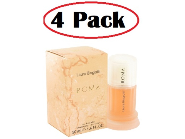 4 Pack of ROMA by Laura Biagiotti Eau De Toilette Spray 1.7 oz