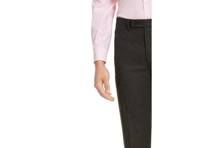 Calvin Klein Men's Slim-Fit Stretch Mini-Grid Dress Pants Charcoal Size 36X32