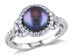 Black Freshwater Cultured Pearl 8.5-9mm and Cubic Ring In Sterling Silver - 9