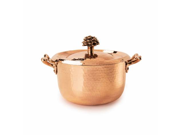 Copper Cookware Set of 7 Flower Lid 