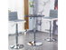 Costway Set of 2 Bar Stools Adjustable Barstool PU Leather Swivel Pub Chairs Armless - Gray + White