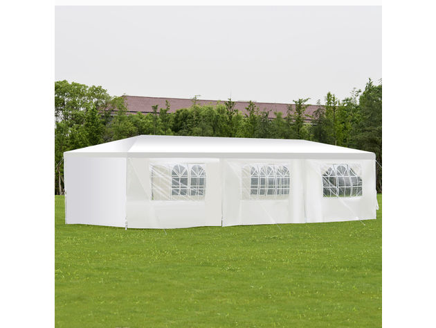 Costway 10'x30'Heavy duty Gazebo Canopy Outdoor Party Wedding Tent - White