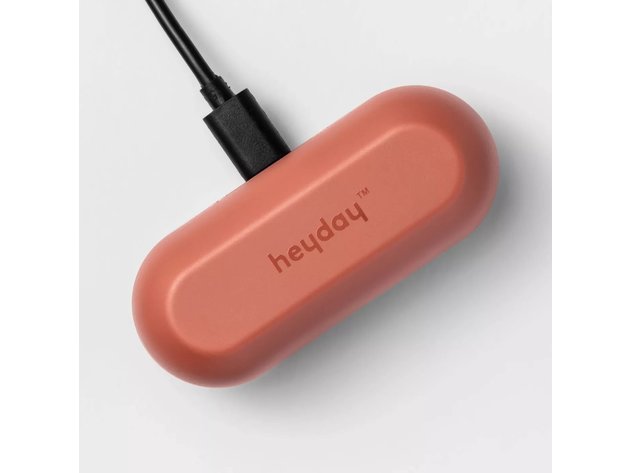 Heyday True Wireless Silicone USB-C Bluetooth Earbuds, Comfortably Groove Your Favourite Music Playlists for Long Time, Warm Red (New Open Box)