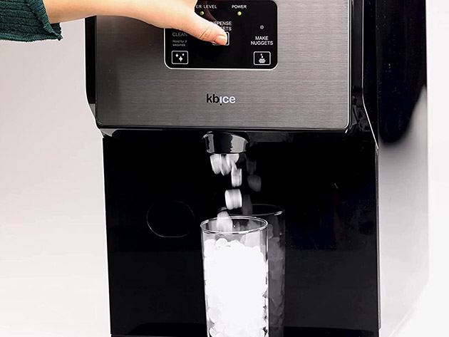 KBICE 1.0 Countertop Nugget Ice Maker with Soft Chewable Ice, 30lbs in 24Hrs, Self-Cleaning Ice Maker with Automatic Dispensing