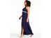 Sequin Hearts Trendy Plus Size Embellished Halter Gown Navy Size 20