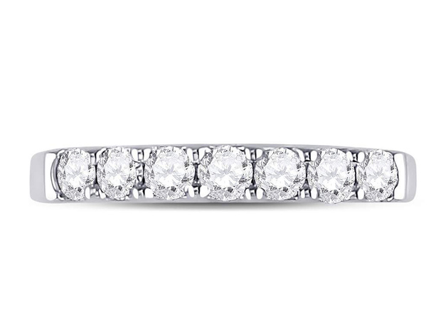 1/2 Carat (ctw H-I, I1-I2) Diamond Wedding Band in 14K White Gold - 8