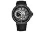 Legacy Automatic 45mm Skeleton Dual Time Watch - Bl Dial Bl Leather Bl Case