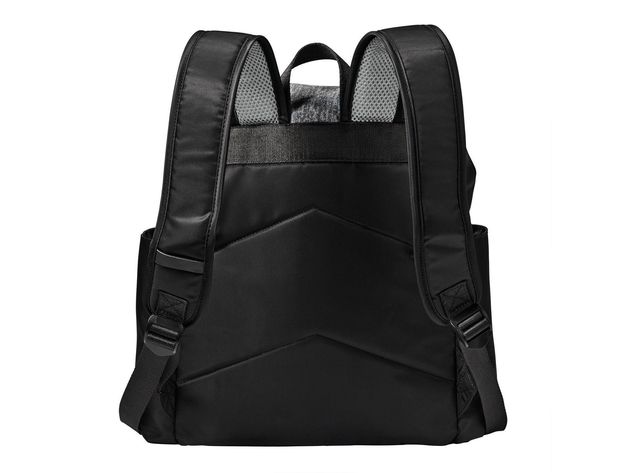 JJ Cole Mezona Cinch Top Backpack Diaper Bag with Secure Zip and 7 pockets, Black Asphalt