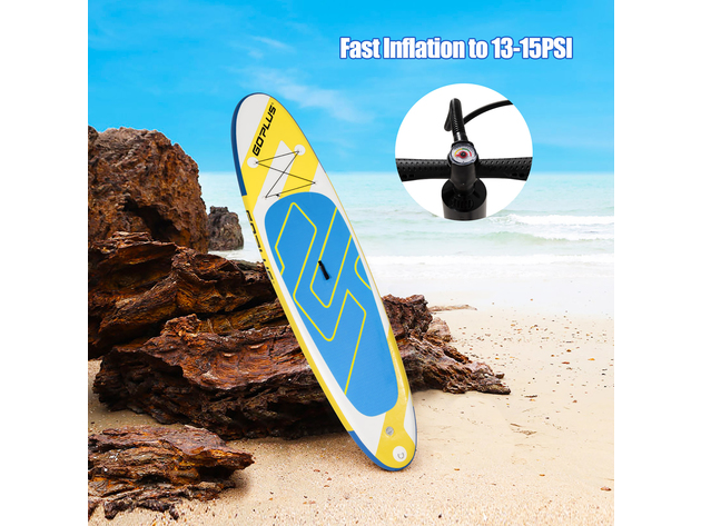 Goplus 11ft Inflatable Stand Up Paddle Board 6'' Thick W/Leash  Backpack Aluminum Paddle