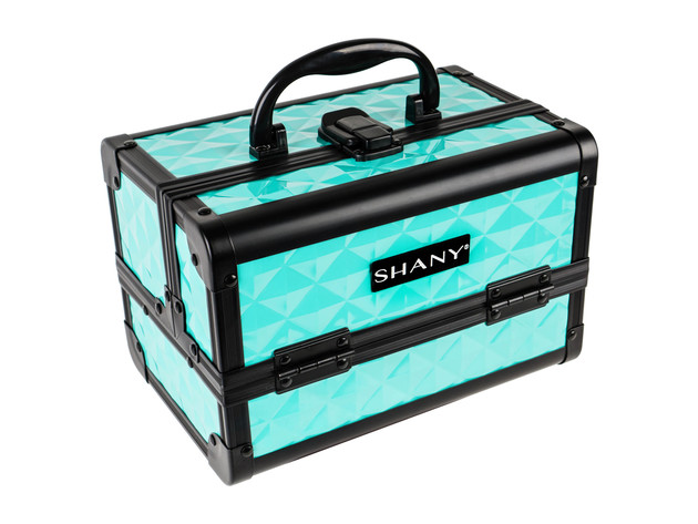 SHANY Mini Makeup Train Case With Mirror - TURQUOISE