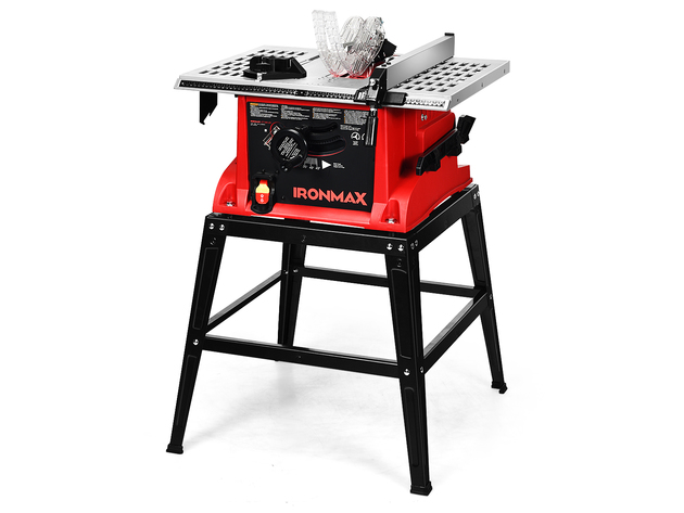 IronMax 10''Saw Electric Cutting Aluminum Tabletop Woodworking w/Stand 