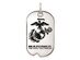 Sterling Silver U.S. Marine Corps Epoxy Dog Tag Pendant