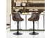 Costway Set of 2 Adjustable Bar Stools Swivel Bar Chairs Hot-stamping Cloth - Retro Brown