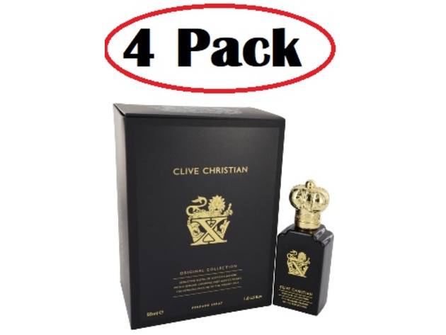4 Pack of Clive Christian X by Clive Christian Pure Parfum Spray (New Packaging) 1.6 oz