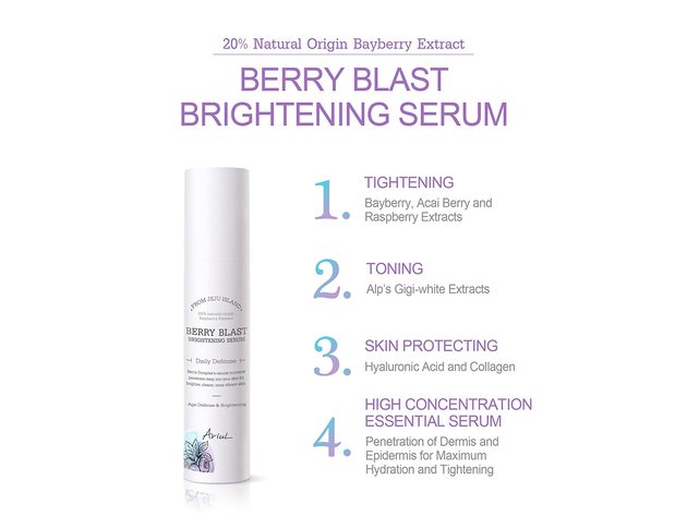 Ariul Berry Blast Balanced pH Organic Giga-white Natural Facial Brightening Serum, 1.69 Fluid Ounce