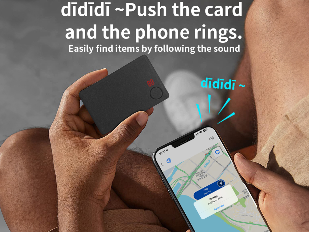 Slim GPS Tracker Card for Android & Apple Find My