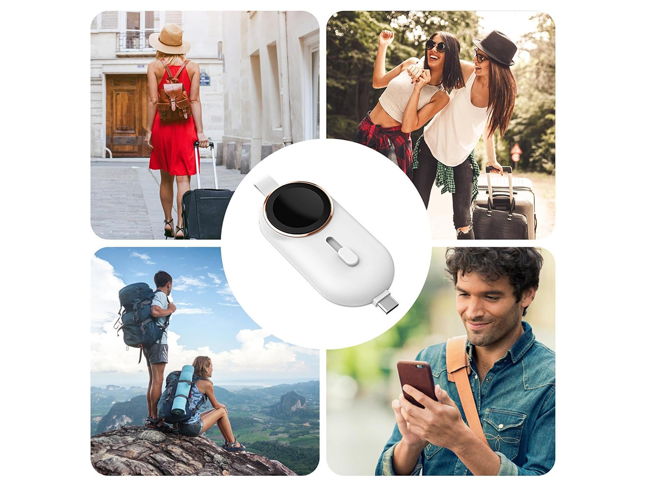 2000mAh Power Bank & Apple Watch Charger (White/2-Pack)
