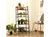 Costway 4-Tier Bamboo Ladder Shelf Plant Display Stand Rack Bookshelf - Dark Brown