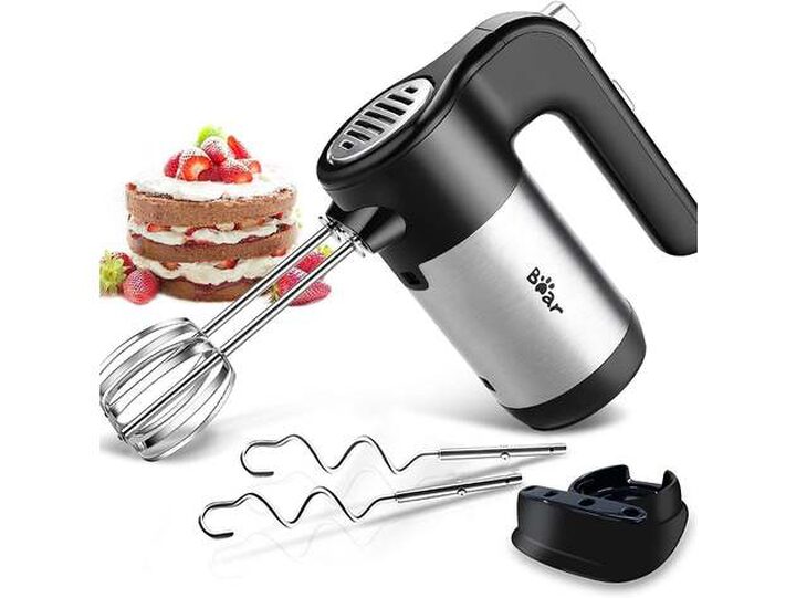  Bear Hand Mixer Electric, 5 Speed with Turbo Powerful Electric  Hand Mixer with Storage Base, 4 Stainless Steel Accessories, Easy Eject:  Home & Kitchen