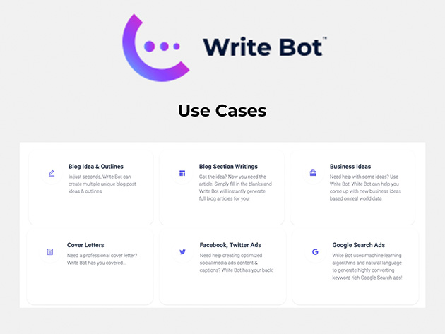 Write Bot™ Harness the Power of AI Content Creation: Lifetime Pro Subscription