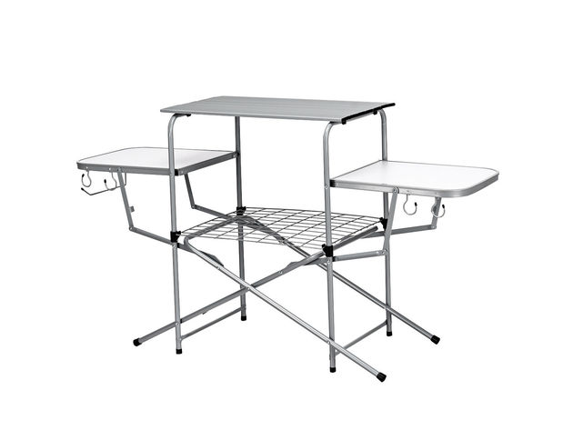 Costway Foldable Camping Table Outdoor Kitchen Portable Grilling Stand Folding BBQ Table