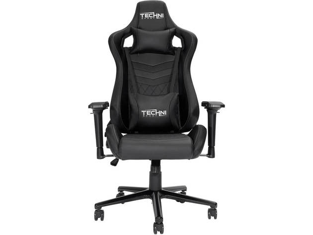 RTA Products RTATS83BK Techni Sport Ergonomic High Back Gaming Chair - Black