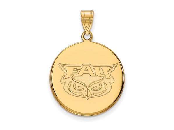 14k Gold Plated Silver Florida Atlantic Large Disc Pendant Stacksocial