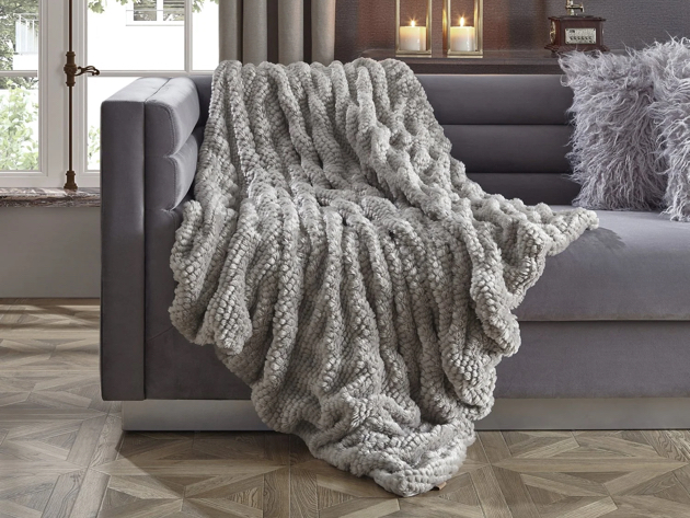 Mavis Knit Throw (Grey)
