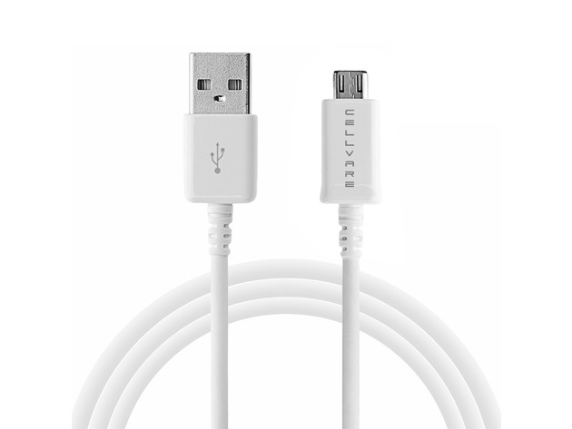 OEM Micro USB Data & Sync Charging Cable for Bluetooth Speakers & Headphones Compatible with JBL, Beats, Sony, Samsung - White