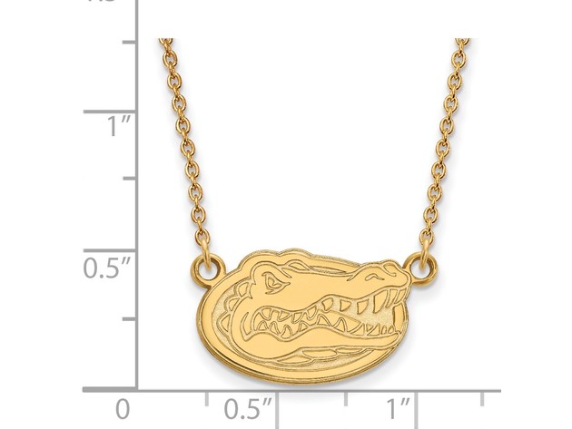14k Yellow Gold U of Florida Small Gator Pendant Necklace
