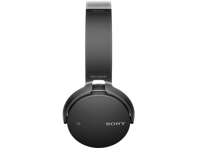 Sony XB650BT Wireless On-Ear Bluetooth Headphones with 30mm drivers, NFC, Powerful Music, Comfort Ear Pads, and Built-In Microphone, Black, MDRXB650BT/B (Open Box - Like New)