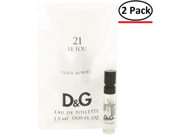 Le Fou 21 by Dolce & Gabbana Vial (Sample) .05 oz for Men (Package of 2)