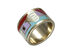 Homvare Women’s Gold Plated Handmade Enamel Ring Size 8 - Red