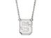 NCAA 10k White Gold North Carolina Large 'NCS' Pendant Necklace