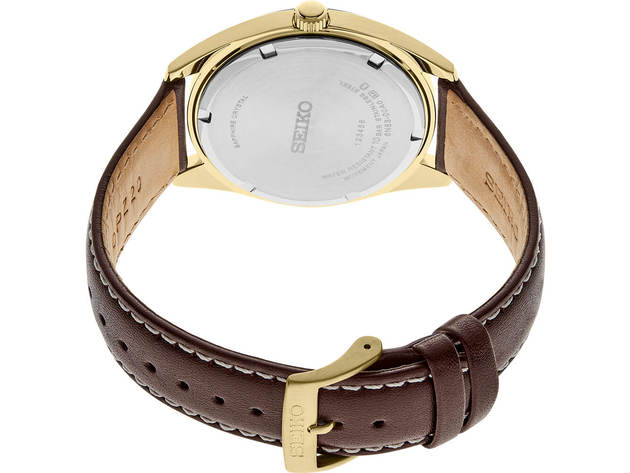 Seiko SUR450 Mens Brown Leather Essentials Watch